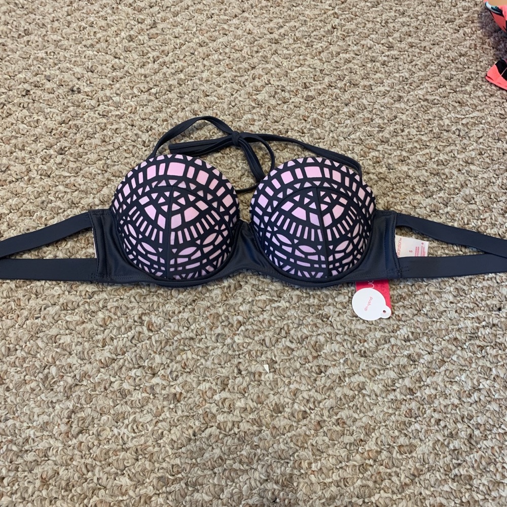 Purple and grey bikini top